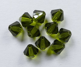 PrBic-06-OLI Olivine Preciosa Bicones 6 mm 10 stuks - Afbeelding 1