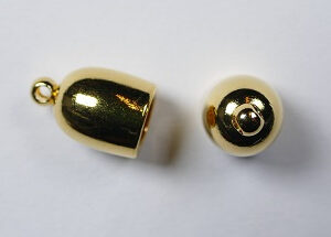 Bullet End Cap, 5 mm, Gold Plated