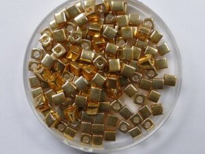 M-Cub-3-1052 Galvanised Gold Miyuki Cubes 3x3 mm