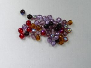 Czech Glass, Druk Round beads, 4 mm, Mix Vineyard - Afbeelding 1
