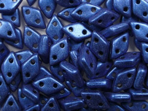 CM-DI-79031MJT Metallic Suede Blue CzechMates 2-hole Diamond Beads, 5 gram