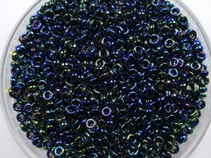 M-SPR-2-0455 Metallic Variegated Blue Iris Miyuki Spacer beads 2,2x1 mm