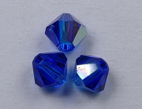 SW-04-BLUAB 4 mm Capri Blue AB Swarovski Element Bicones