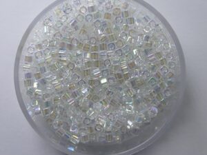 M-Cub-18-0250 Crystal AB Miyuki Cubes 1.8x1.8 mm