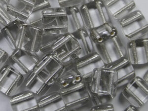 CMT-00030SL Crystal Silver Lined CzechMates Tile Bead 25 Pc. - Afbeelding 1