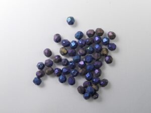 FP1-04-21135JT Matte Iris Blue Czech Glass Facet Firepolish 4mm 50 stuks