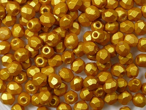 FP1-03-24101AL Gold Shine Gold Czech Glass Facet Firepolish 3mm 50 stuks