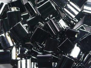 TL-55036 Black Full Chrome Miyuki Tila Beads 5x5 mm
