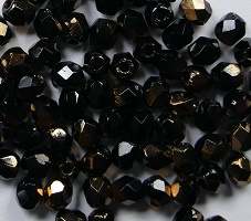 FP1-03-23980RR Luster Bronze half Jet Czech Glass Facet Firepolish 3mm 50 stuks - Afbeelding 1