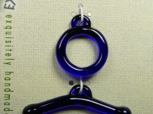 TGL-01-SAP Toggle Clasp, kapittelsluiting, 1 streng , glas: sapphire