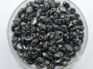 GB-23980-83400 Gekko Beads, 3x5 mm, Jet Picasso Matted - Afbeelding 1