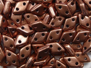 CM-DI-0178JT Matte Metallic Bronze CzechMates 2-hole Diamond Beads, 5 gram