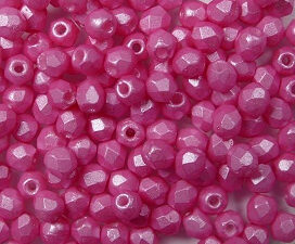 FP1-03-24004AL Pearl Shine Pink Czech Glass Facet Firepolish 3mm 50 stuks - Afbeelding 1