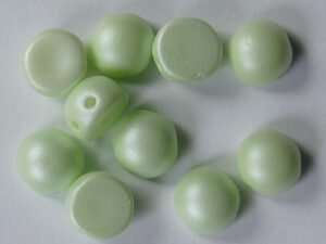 CAB-2-hole-02010-29315 2-hole Cabochons, 6 mm, Alabaster Pastel Green - Afbeelding 1
