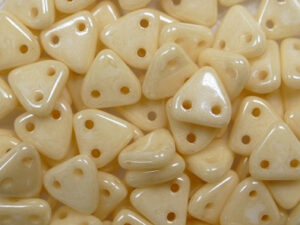 CMTR-03000LC Luster Opaque Champagne CzechMates 2-hole Triangle Beads, 10 gram