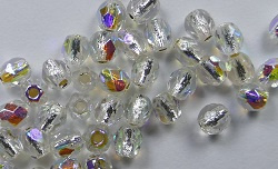 FP1-03-00030SLX Silver Lined Crystal AB Czech Glass Facet Firepolish 3mm 50 stuks