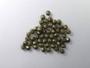 FP1-04-79080MJT Metallic Suede Gold Czech Glass Facet Firepolish 4mm 50 stuks