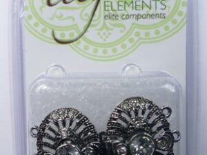 CLSP427AS Elegant Elements Dubbele Ovaal Sluiting voor 3 strengen Antique Silver Plated