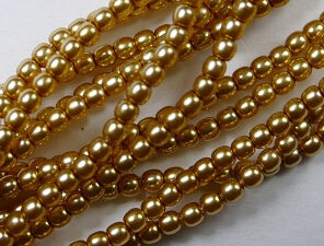 02-132-19001-70486 Czech glasparels, 2 mm, Light Gold - Afbeelding 1