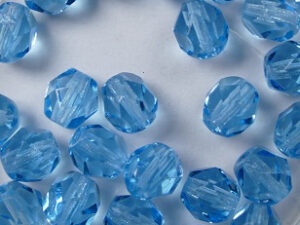 FP1-06-60020 Aquamarine Czech Glass Facet Firepolish 6 mm 25 stuks - Afbeelding 1