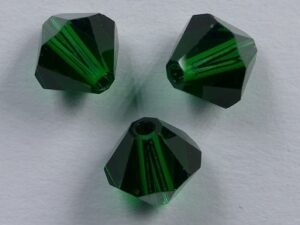6 mm Medium Emerald Swarovski Element Bicones, op=op!Medium Emerald - Afbeelding 1