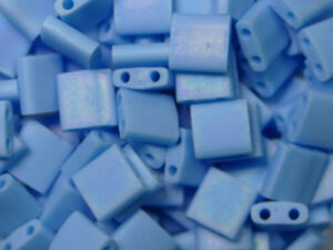 TL-0413FR Opaque Matte Turquoise Blue AB Miyuki Tila Beads 5x5 mm