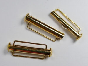 Ronde schuifsluiting, Slide bar 26,5 mm, gold plated - Afbeelding 1