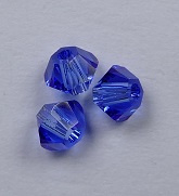 3 mm Sapphire Swarovski Element Bicones - Afbeelding 1