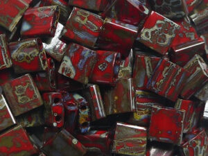 TL-4521 Opaque Red Picasso Miyuki Tila Beads 5x5 mm
