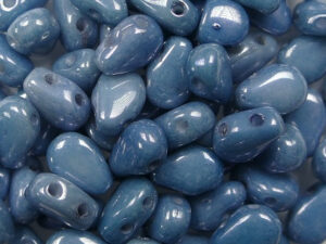 RDD-03000-14464 Chalk White Blue Luster Round Dropduo, 5x7 mm