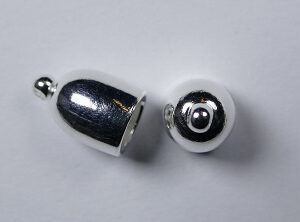 Bullet End Cap, 6 mm, Silver plated