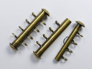 Vertical Loop schuifsluiting, 4 strengen, antique gold plated - Afbeelding 1