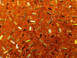 MH-11-0008 Silver Lined Orange Miyuki Rocailles hex cut 11/0
