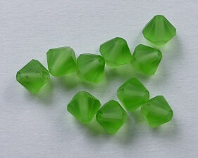 PrBic-06-PERMAT Matte Peridot Preciosa Bicones 6 mm 10 stuks op=op - Afbeelding 1