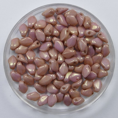 GB-03000-14495 Chalk White Red Luster Gekko beads GB-03000-14495 Chalk White Red Luster Gekko beads