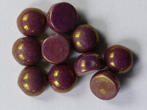 CAB-2-hole-03000-14496 2-hole Cabochons, 6 mm, Chalk White Vega Luster