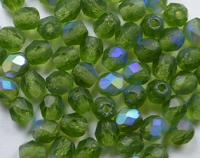 FP1-04-50250MX Matte Dark Olivine AB Czech Glass Facet Firepolish 4mm 50 stuks - Afbeelding 1
