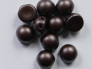 CAB-2-hole-02010-25036 2-hole Cabochons, 6 mm, Alabaster Pastel Dark Brown 10 stuks - Afbeelding 1