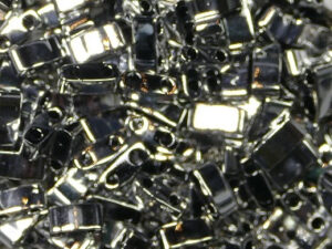 M-HTL-55095 Black Full Labrador Miyuki Half Tila Beads 5x2,3 mm