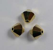 6 mm Crystal Aurum 2x Swarovski Element Bicones - Afbeelding 1