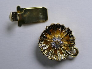 Ronde sluiting voor 1 streng, gold plated