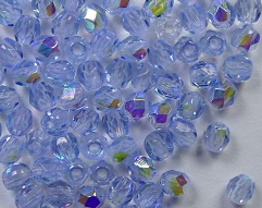 FP1-03-30030X Midden Sapphire AB Czech Glass Facet Firepolish 3mm 50 stuks - Afbeelding 1