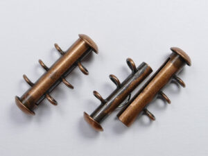 Vertical Loop schuifsluiting, 3 strengen, antique copper plated