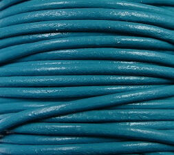 IL-2-T Turquoise Indiaas leer rond 2 mm, 50 cm