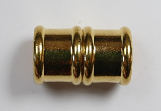 Magnetische 'bamboe'sluiting, 18x10 mm, Goudkleurig