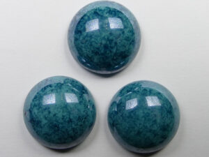 CAB-R18-63120-15464 Green Turquoise Lumi Czech Round Cabochon 18 mm