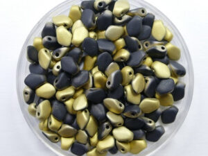 GB-23980-26471 Gekko beads, 3x5 mm, Jet Amber Matted - Afbeelding 1