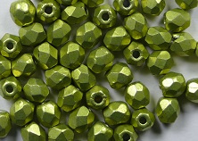 FP1-03-77058CR Saturated Metallic Primrose Yellow Czech Glass Facet Firepolish 3mm