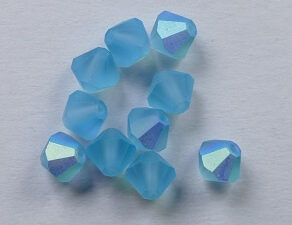 PrBic-06-AQBOABMAT Matte Aqua Bohemica AB Preciosa Bicones 6 mm 10 stuks op=op - Afbeelding 1