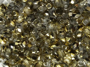 FP1-03-00030-97387 Crystal Half Dorado Czech Glass Facet Firepolish 3mm 50 stuks